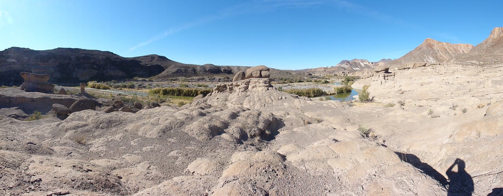 Hoodoos and the river corridor from the River Road, Big Bend Ranch