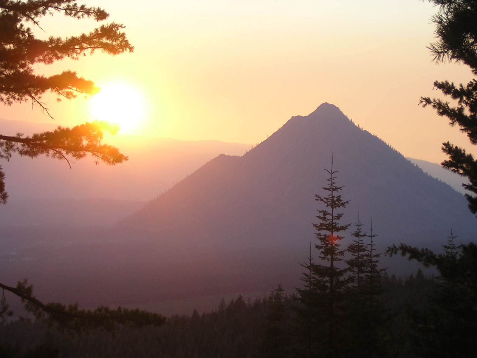 Sunset on Black Butte near Mount Shasta, California