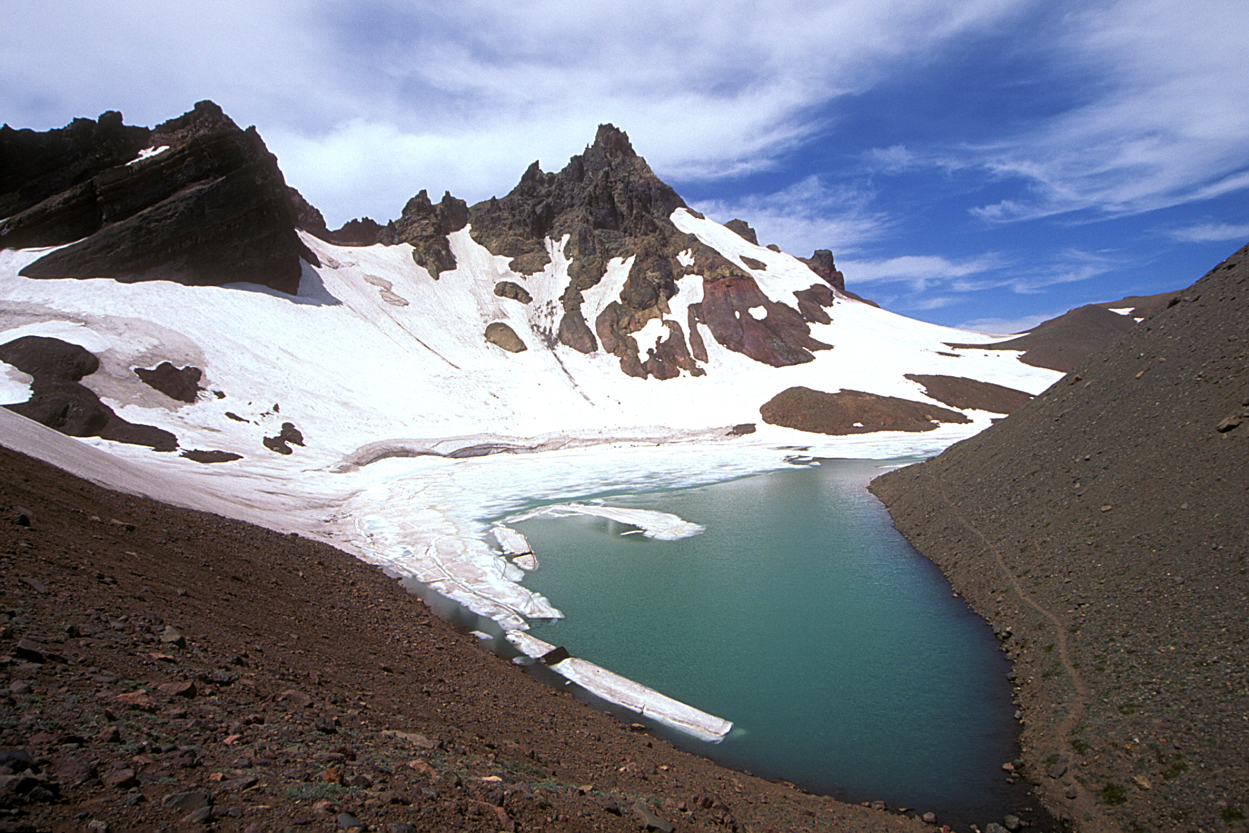 The cirque lake under Broken Top, Three Sisters Wilderness