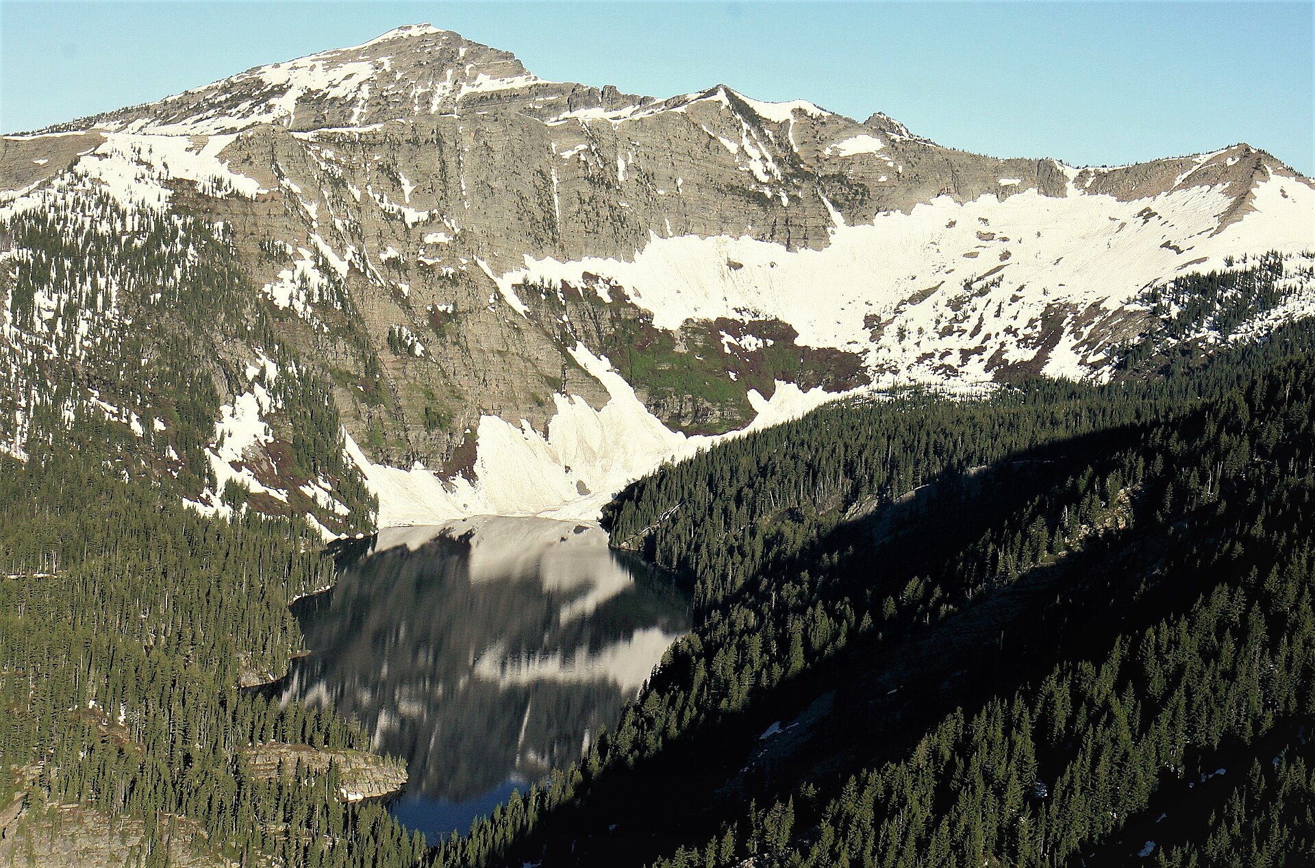 Engle Peak over Wanless Lake, Cabinet Mountains