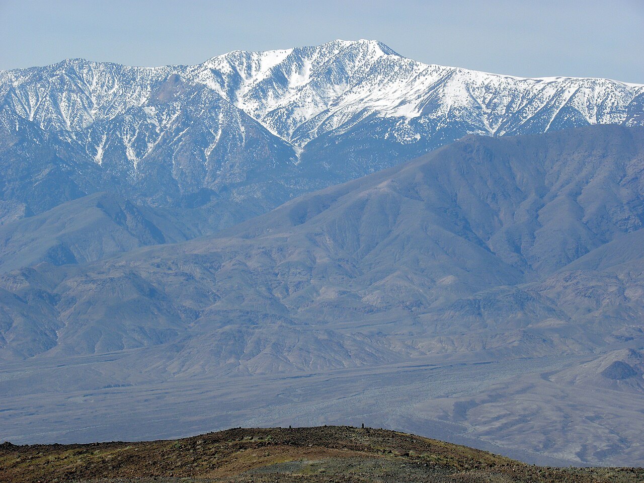 Telescope Peak above the snow-dusted basin