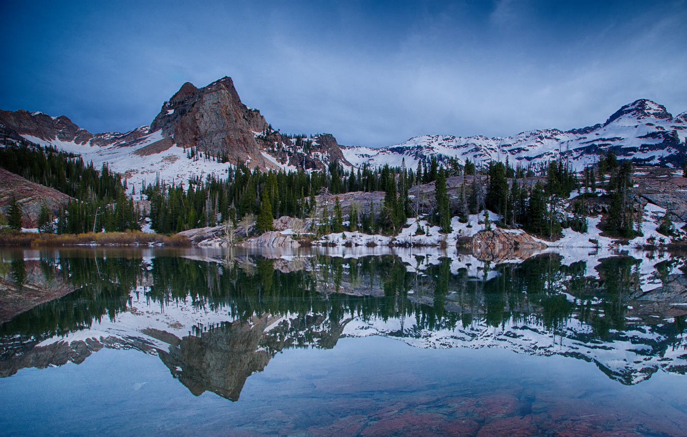 Sundial Peak mirrored in Lake Blanche