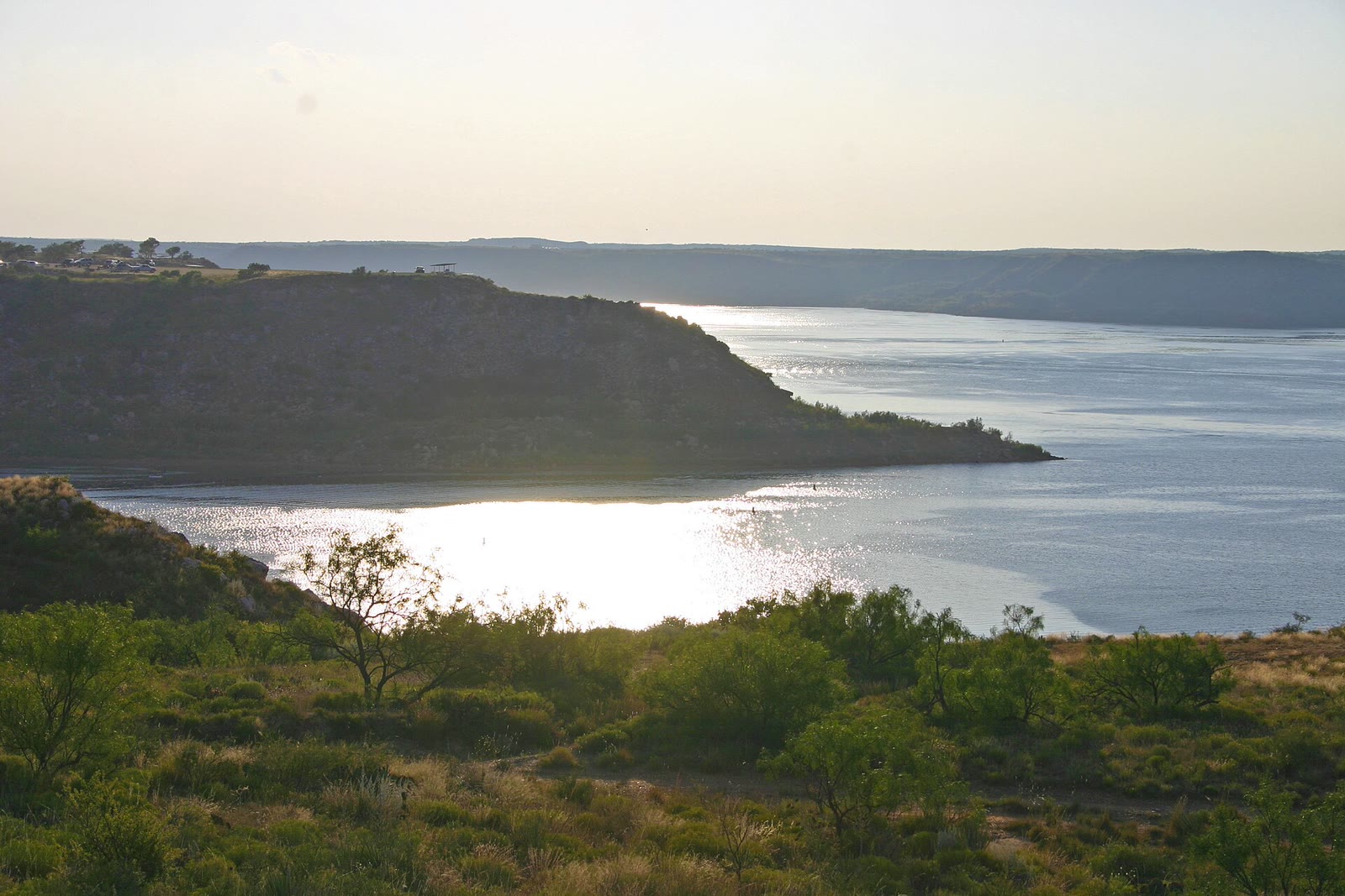 Late light on the Canadian River breaks, Lake Meredith