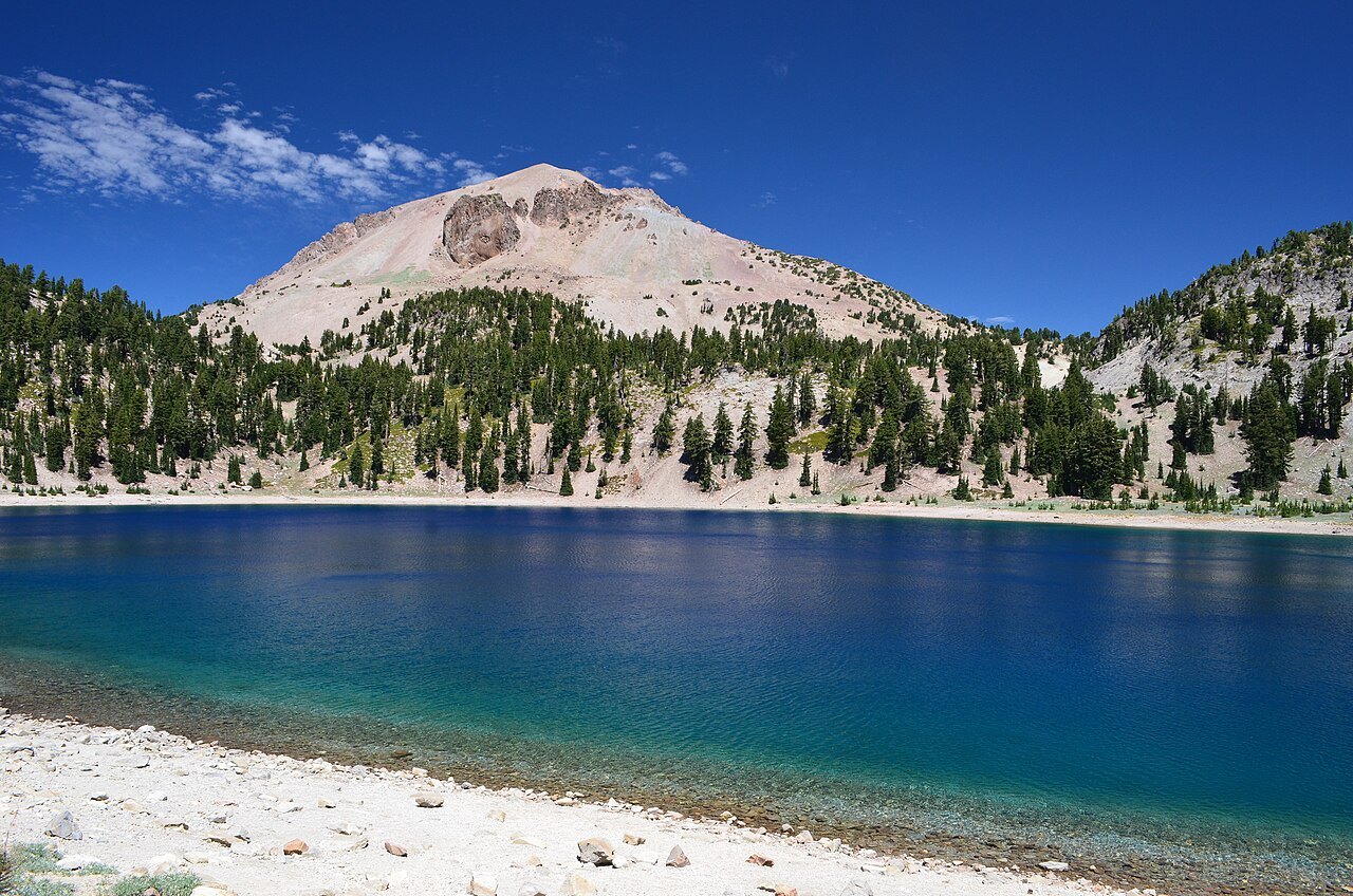 Lassen Peak over Lake Helen