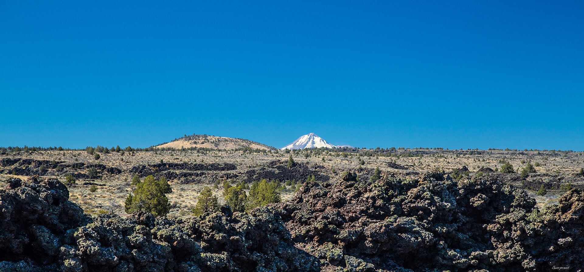 Lava and Mount Shasta from Lava Beds National Monument