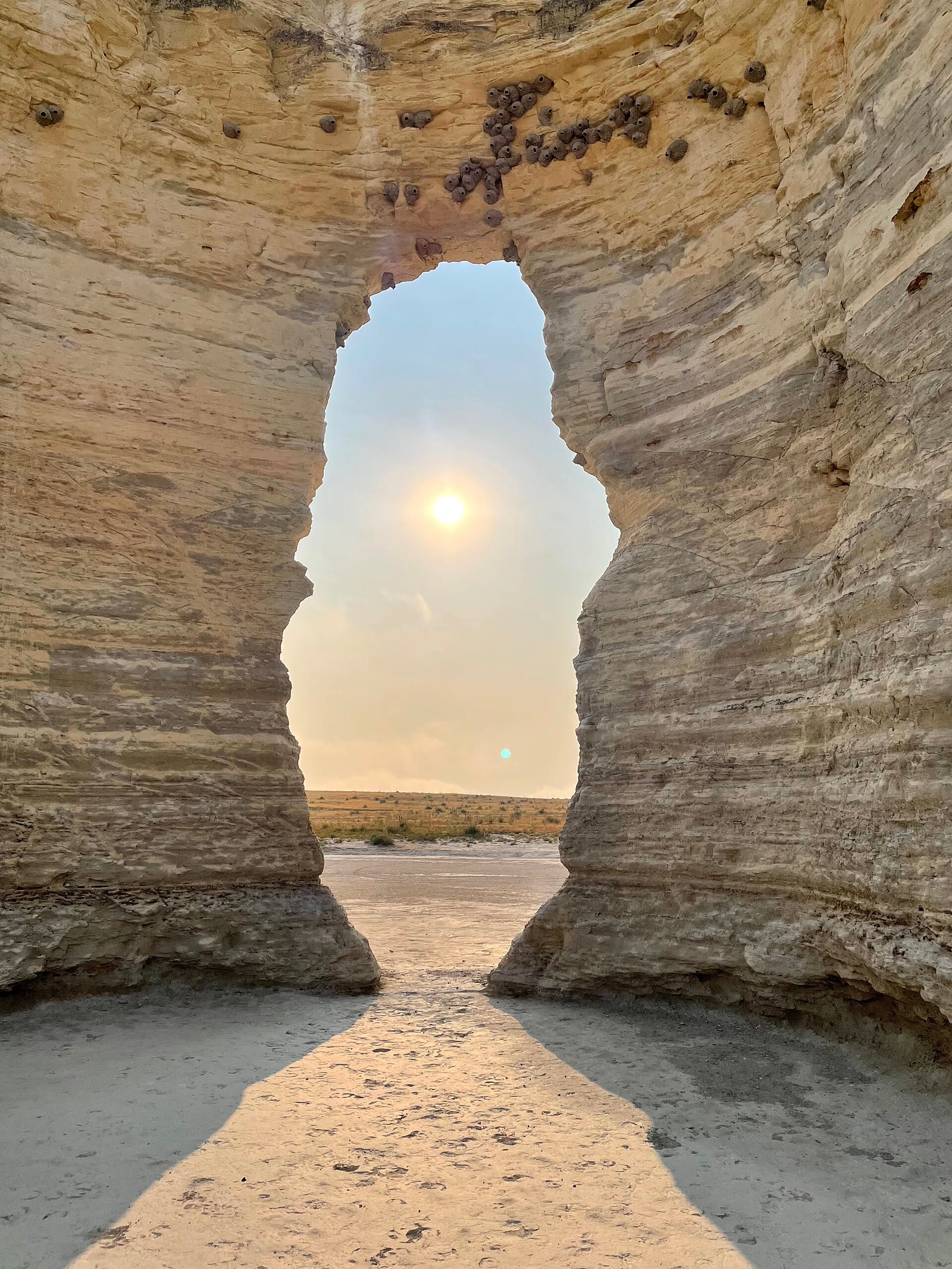 Sun through a Niobrara chalk window, Little Jerusalem