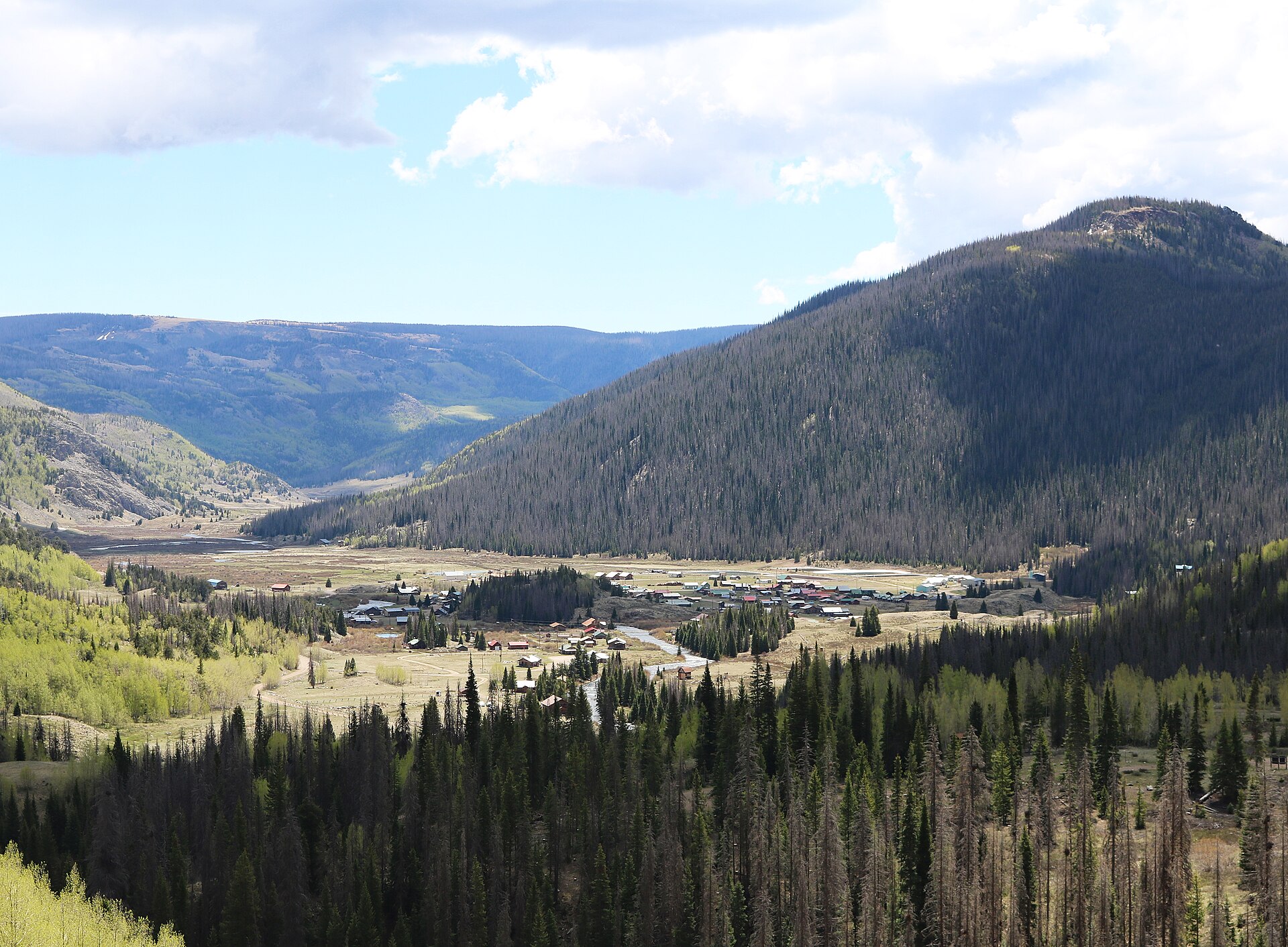 The Conejos valley at Platoro from Forest Road 250