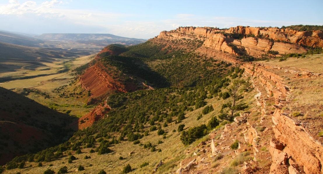 Chugwater cliffs above the grass valley