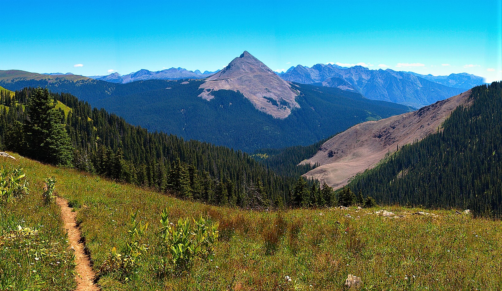 Engineer Mountain from a Columbine high-country trail