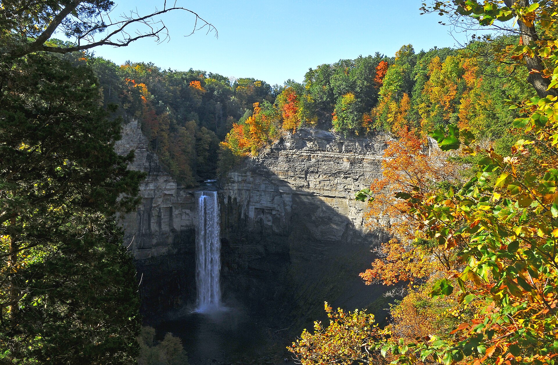 Taughannock Falls in October hardwood