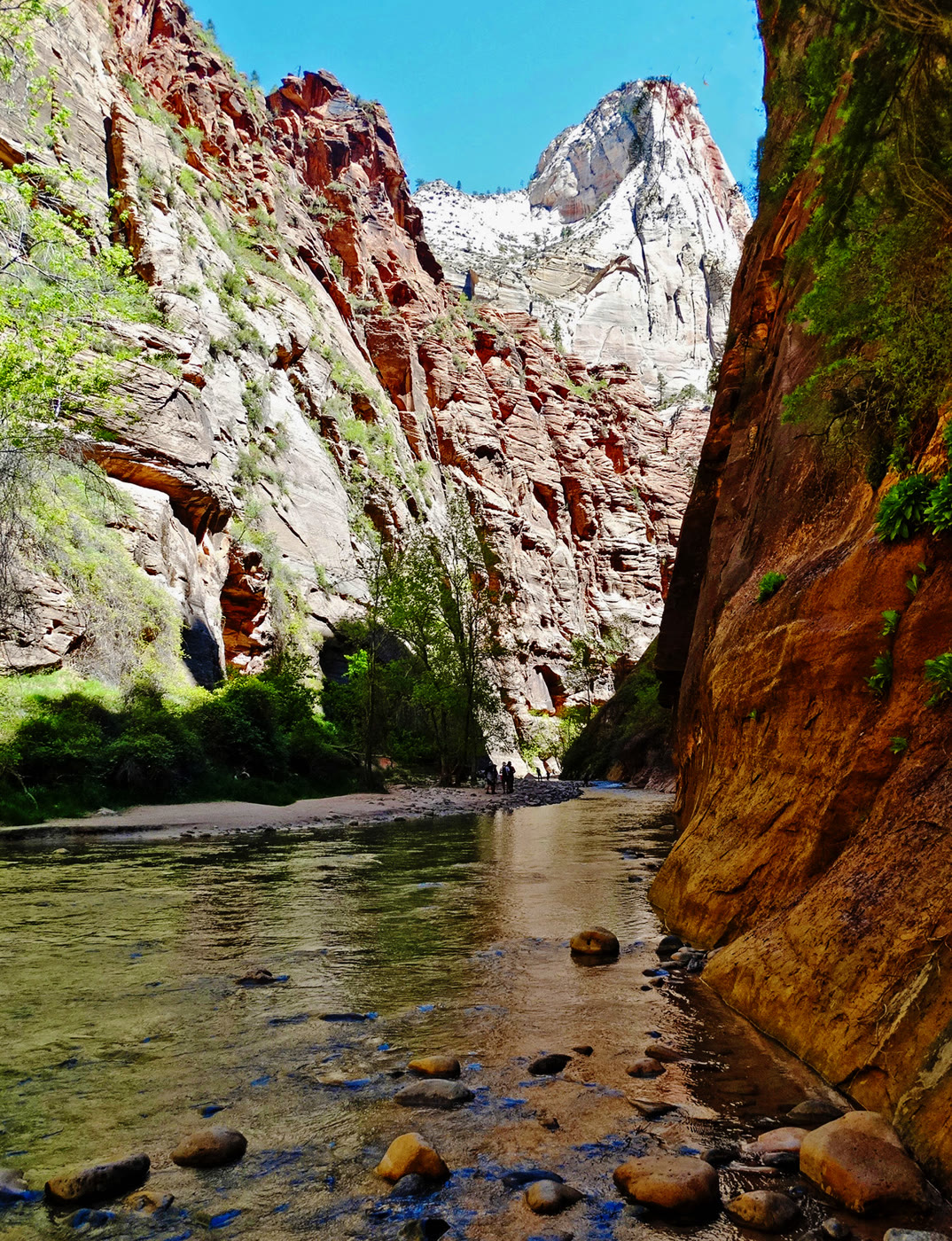 Sun and shade on the sandstone of The Narrows