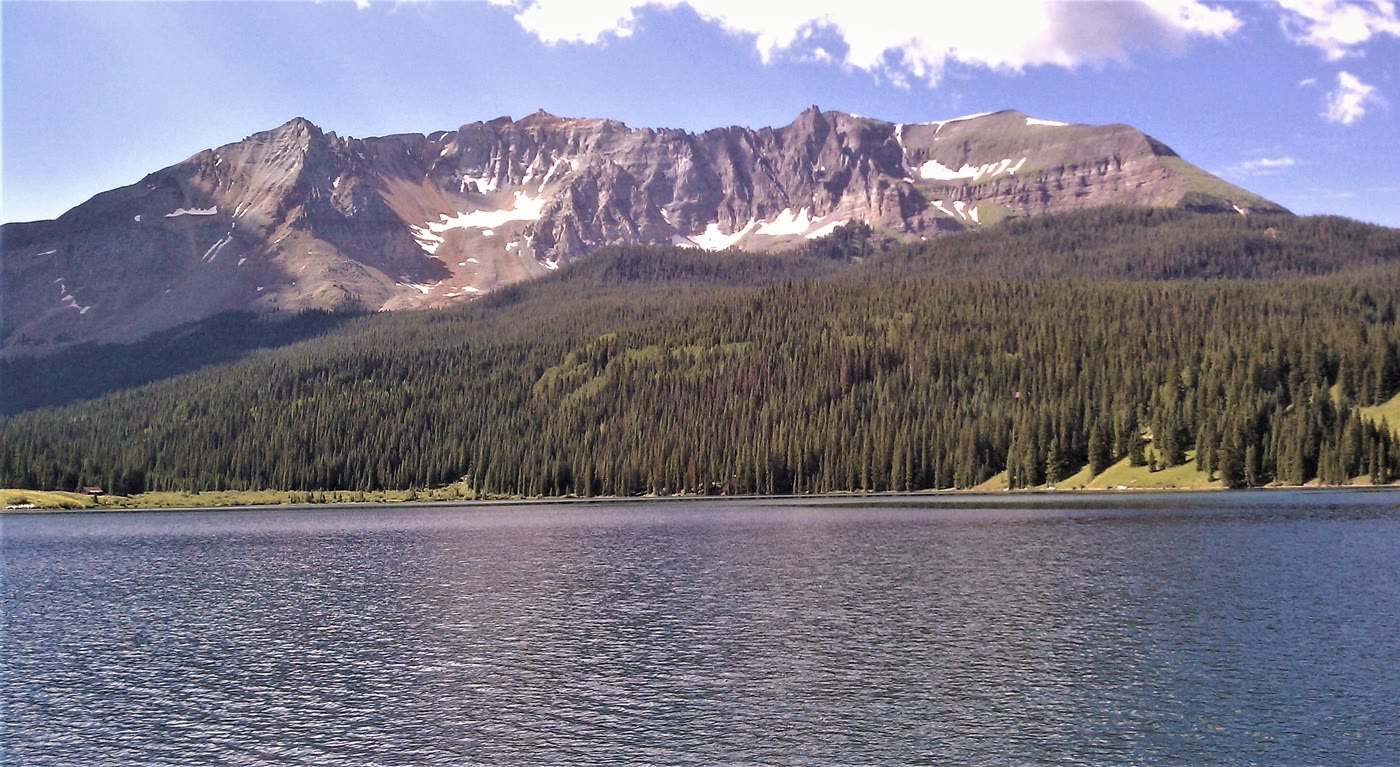 Sheep Mountain over still water at Trout Lake