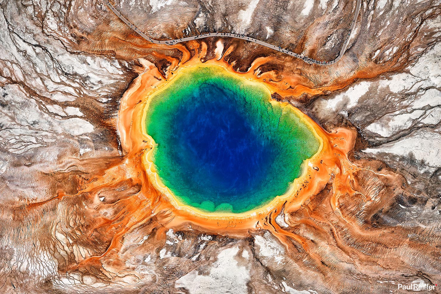 Grand Prismatic Spring from above